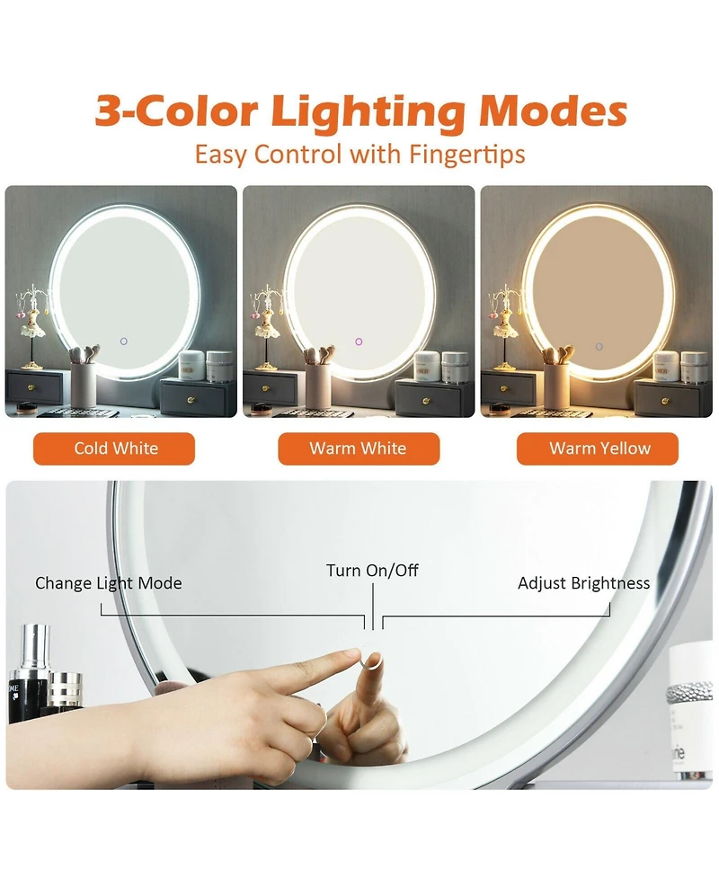 Sugift Vanity Table Set with Mirror