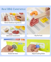 Gymax Kid's Pretend Barbecue Grill Play Set Toy Bbq Cooking Playset with Accessories