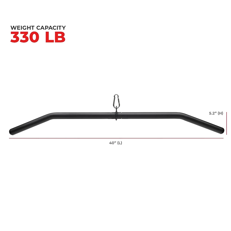 Sunny & Health Fitness Lat Pulldown Bar Attachment for Pulley Cable Machine, Up to 300LBs Support