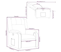 Recliner Chair Light Gray Fabric