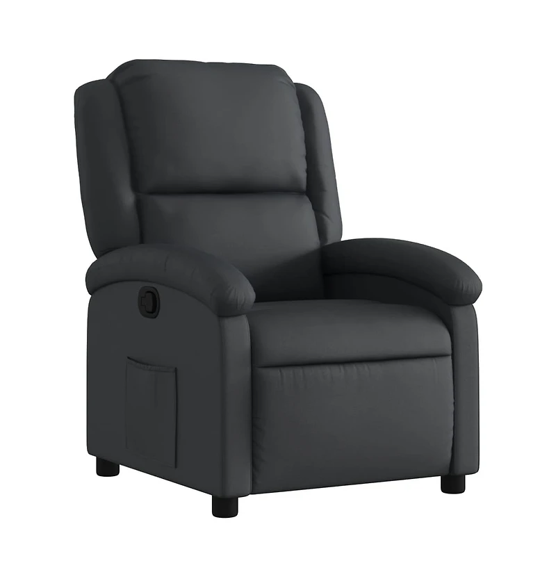 vidaXL Recliner Chair Black Real Leather