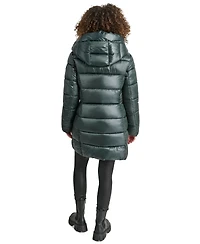 Dkny Women's Bibbed Shawl-Collar Packable Shine Puffer Coat