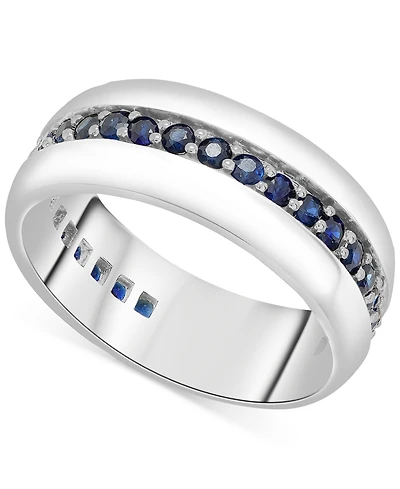 Men's Sapphire Polished Band (1-1/4 ct. t.w.) in Sterling Silver (Also in Ruby)