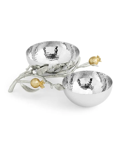Michael Aram Pomegranate Silver and Gold Double Bowl