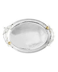 Michael Aram Pomegranate Silver and Gold Oval Tray