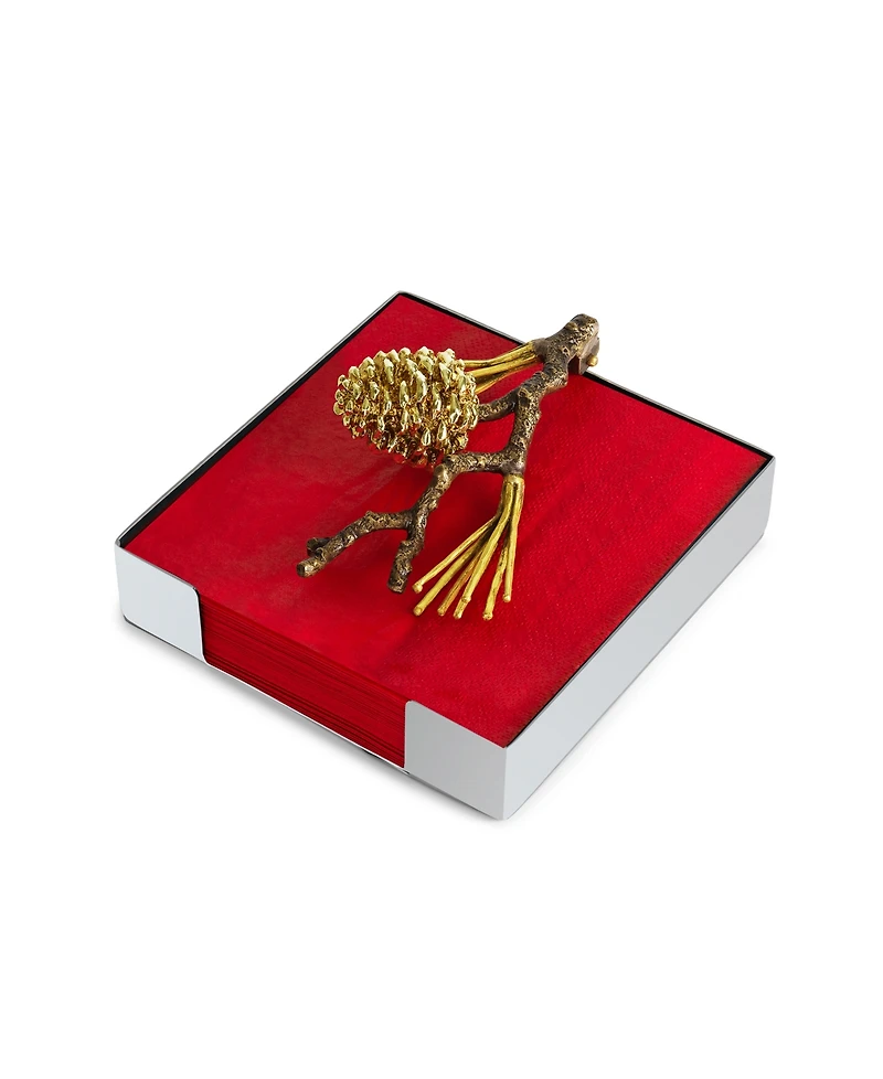 Michael Aram Pinecone Cocktail Napkin Holder, 5.24" x 5.24"