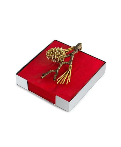 Michael Aram Pinecone Cocktail Napkin Holder, 5.24" x 5.24"