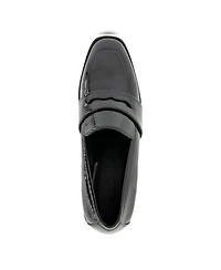 Aerosoles Women's Arnett Block Heel Loafers - Black Patent Crinkled Faux Leather