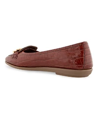 Aerosoles Women's Bobbi Buckle Ballet Flats - Crocodile Faux Leather