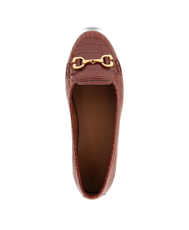 Aerosoles Women's Bobbi Buckle Ballet Flats - Crocodile Faux Leather