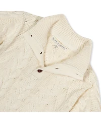 Hope & Henry Baby Boys Mock Neck Cable Sweater with Buttons