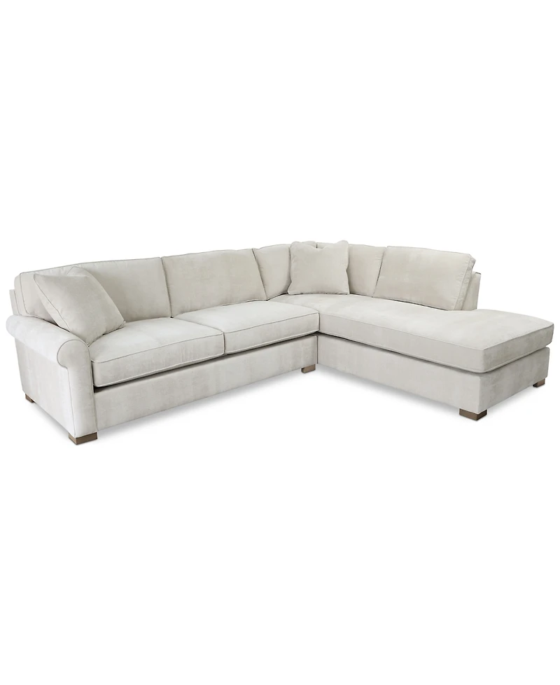 Marlyann 2-Pc. Fabric Roll Arm Sectional Sofa, Exclusively at Macy's