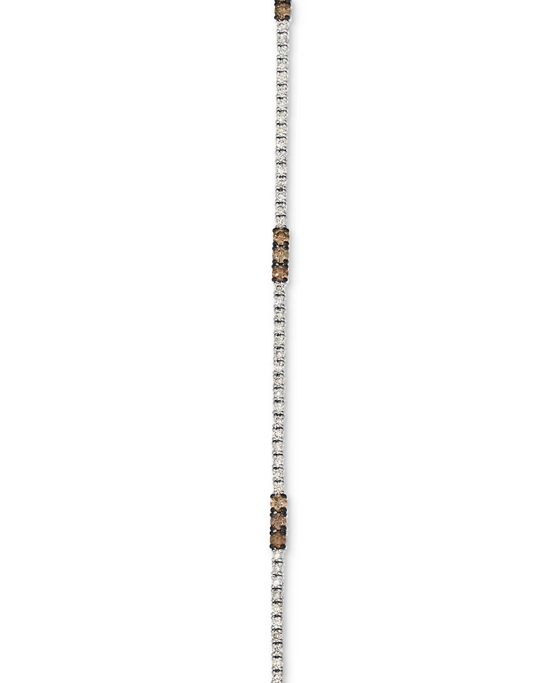 Le Vian Nude Diamond & Chocolate Diamond Station Tennis Bracelet (1-5/8 ct. t.w.) in 14k White Gold