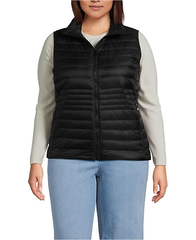 Lands' End Women's Plus Wanderweight Packable Down Vest