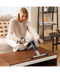 Skonyon Under Desk Exercise Bike Pedal Exerciser with Lcd Display for Legs and Arms Workout-Black