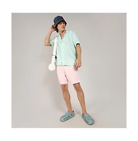 Men's Mint Green Embroidered Zig-Zag Shirt