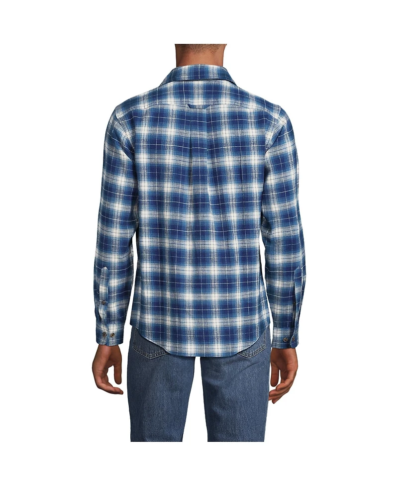 Lands' End Men's Long Sleeve Woven Waffle Work Shirt