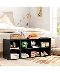 Shoe Bench 8 Cubbies Organizer with 500 Lbs Weight Capacity Cubby Rack