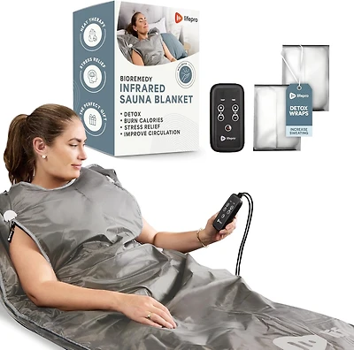 LifePro Sauna Blanket for Detoxification - Portable Far Infrared Home Detox Calm Your Body and Mind (Regular Pink)