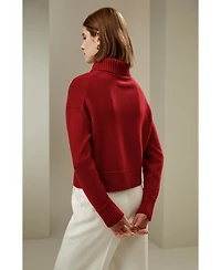 Lilysilk Women's Relaxed Fit Wool-Cashmere Blend Sweater