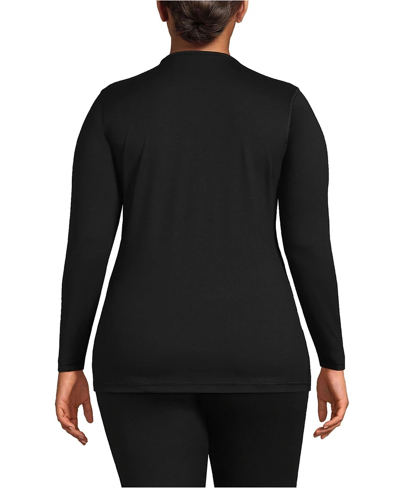 Lands' End Plus Baselayer Cozy Thermaskin Crewneck Top