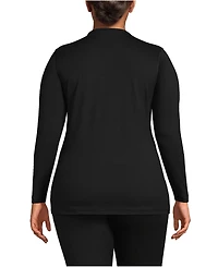 Lands' End Plus Baselayer Cozy Thermaskin Crewneck Top