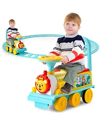 Gymax 6V Electric Kids Ride On Train Motorized Train Toy w/ Track & 6 Wheels Green