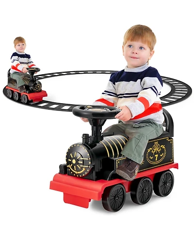 Gymax 6V Electric Kids Ride On Train Motorized Toy w/ Track & 6 Wheels Green