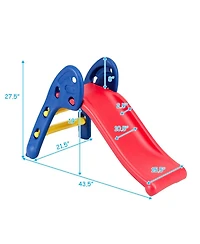 Gymax 2 Step Children Folding Slide Plastic Fun Toy Up-down For Kids Indoor & Outdoor