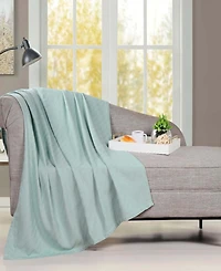 Superior Milan Cotton Jacquard Dobby Weave Textured Striped Lightweight Woven Throw, 50" x 60"