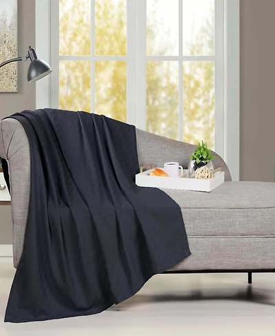 Superior Milan Cotton Jacquard Dobby Weave Textured Striped Lightweight Woven Throw, 50" x 60"