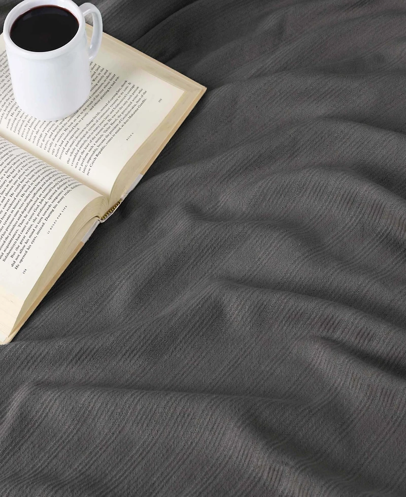 Superior Milan Cotton Jacquard Dobby Weave Textured Striped Lightweight Woven Throw, 50" x 60"