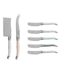 French Home Laguiole Cheese 7-Piece Knife and Spreader Set with Handles