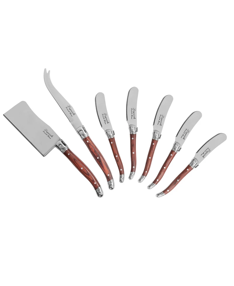 French Home Laguiole Cheese 7-Piece Knife and Spreader Set with Handles