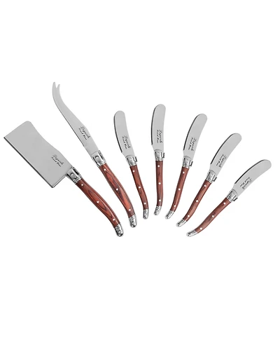 French Home Laguiole Cheese 7-Piece Knife and Spreader Set with Handles