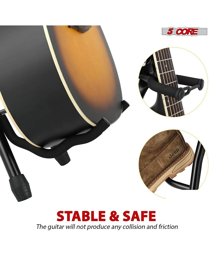 5Core Guitar Stool Adjustable Backrest Piano Chair 3.15" Padded Seat Music Stand