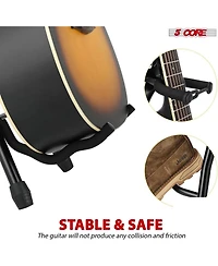 5Core Guitar Stool Adjustable Backrest Piano Chair 3.15" Padded Seat Music Stand