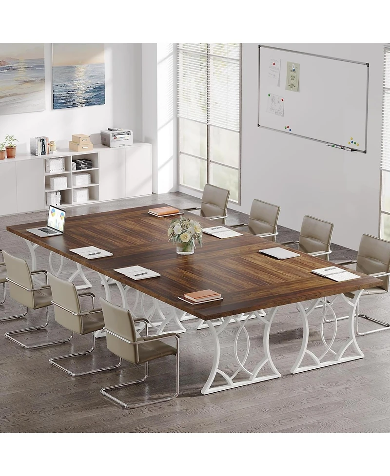 Tribesigns Conference Table, 62.99" L x 31.49" W x 29.52" H Rectangle Meeting Room Table, Modern Rustic Seminar Boardroom Table Executive Desk for Off