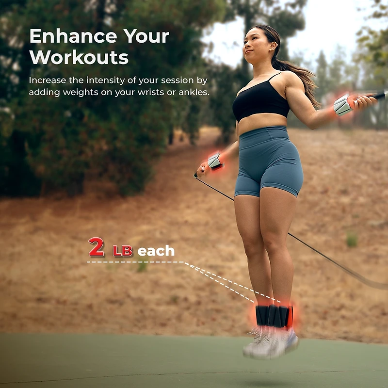 Sunny Health & Fitness 4 Lb Wearable Arm Weights, Set of 2 (2 Lb Each), Adjustable Silicone Ankle Weights