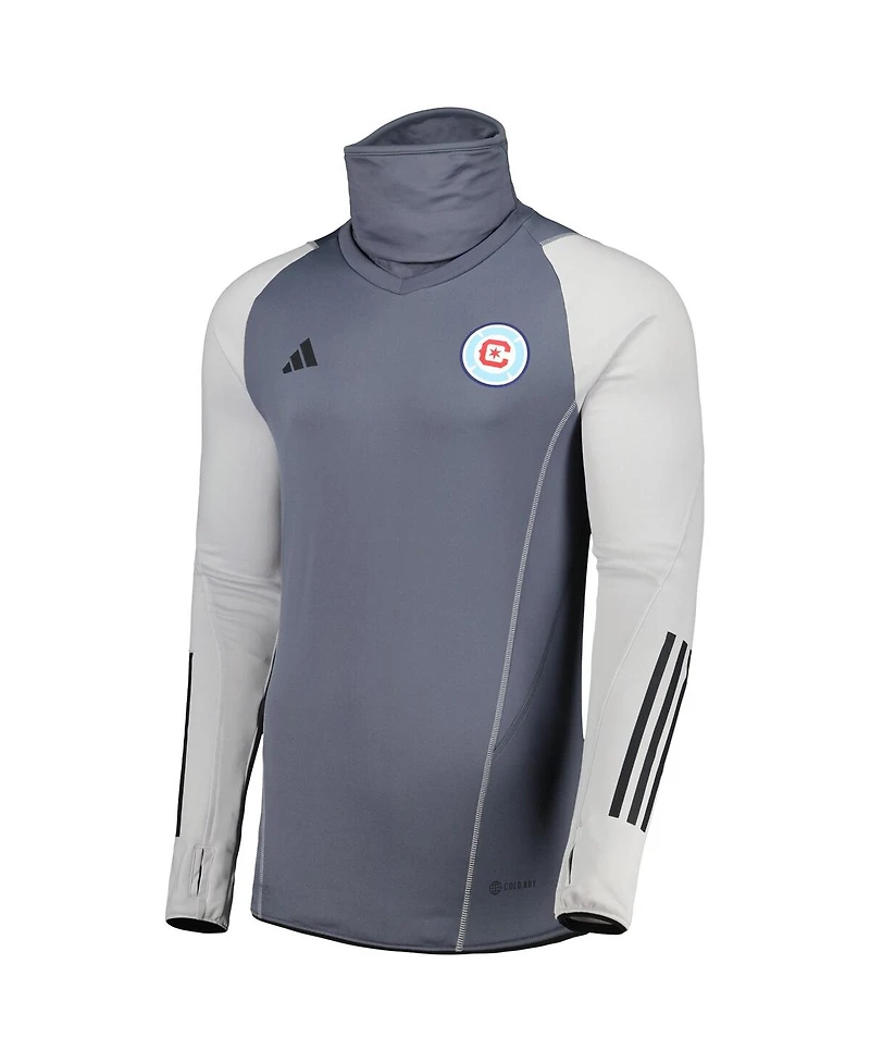 Adidas Men's Gray Chicago Fire Warm Raglan Cold.rdy Top
