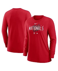 Nike Women's Red Washington Nationals Authentic Collection Legend Performance Long Sleeve T-Shirt