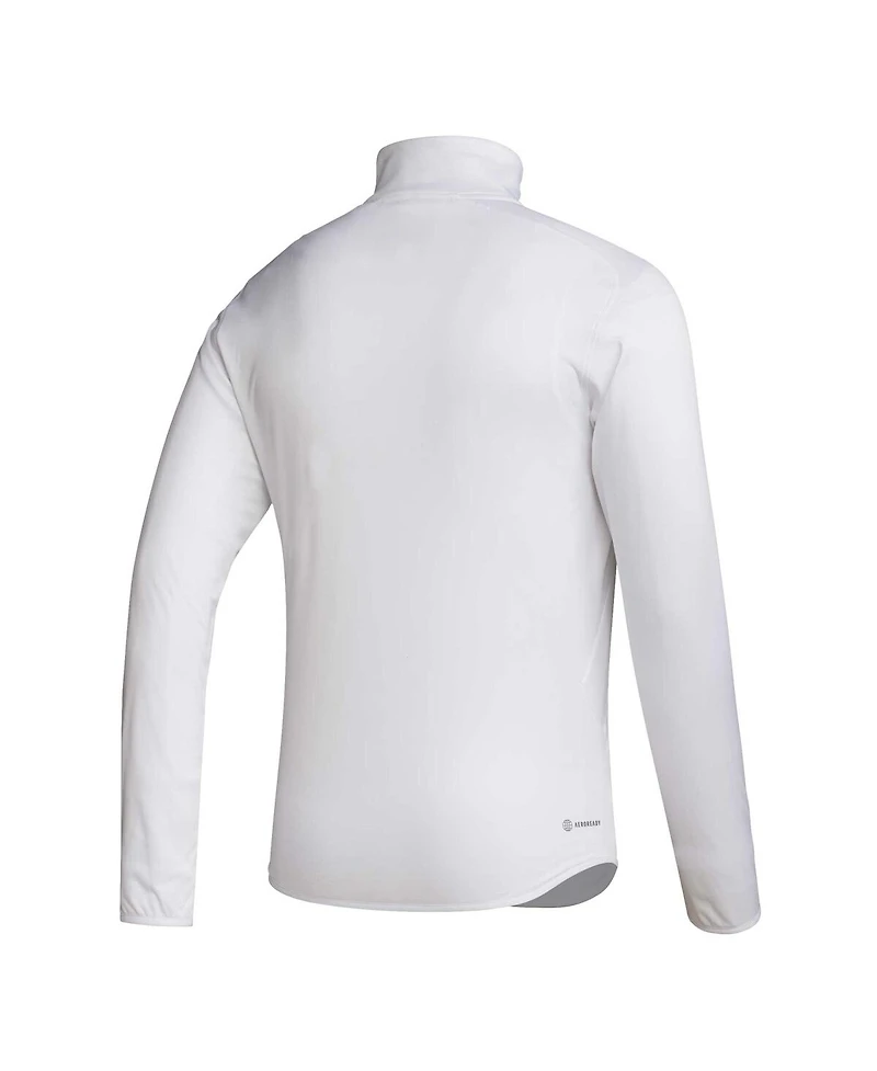 Adidas Men's White Mississippi State Bulldogs 2023 Sideline Aeroready Half-Zip Top