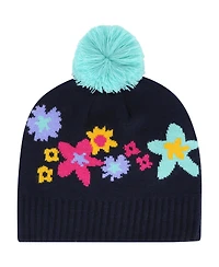 '47 Brand Big Girls Navy Oakland Athletics Buttercup Knit Beanie with Pom