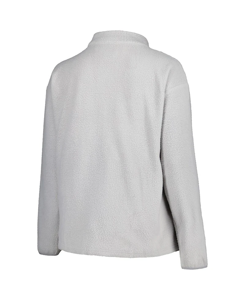 Profile Women's Gray Denver Broncos Plus Sherpa Quarter-Zip Jacket