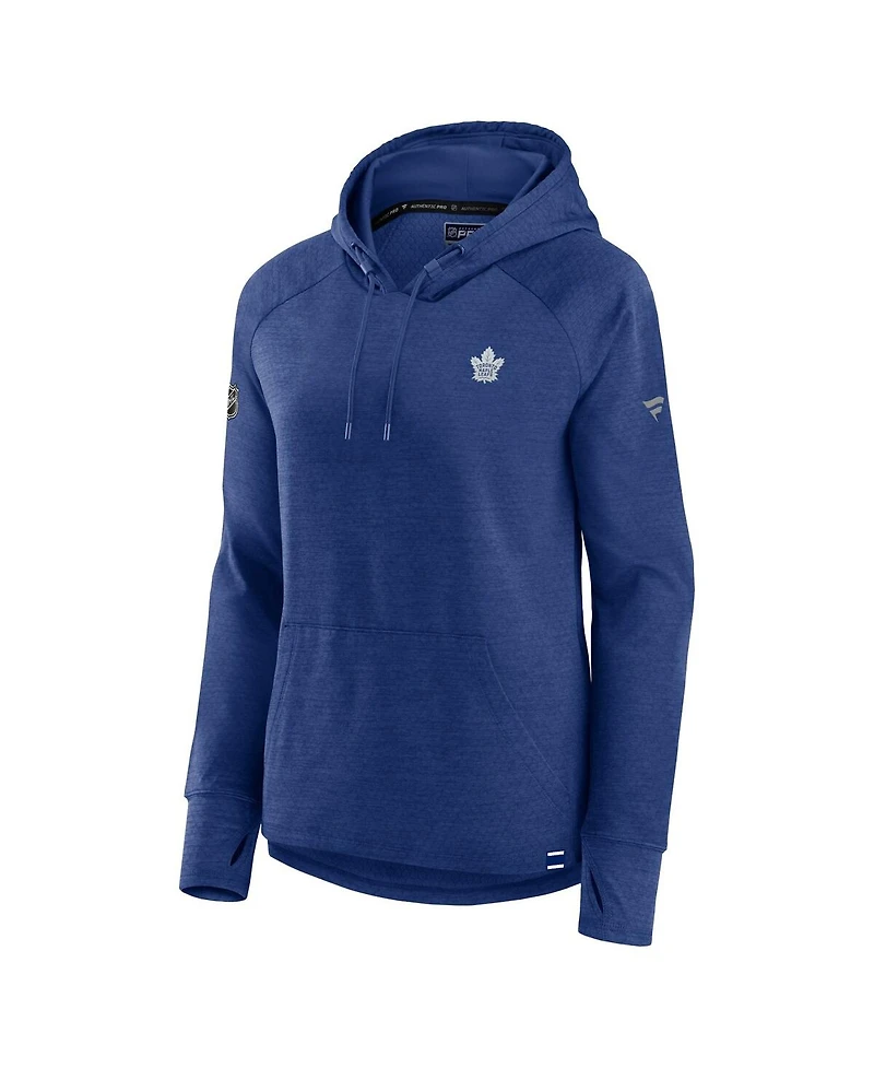 Fanatics Women's Heather Blue Toronto Maple Leafs Authentic Pro Pullover Hoodie