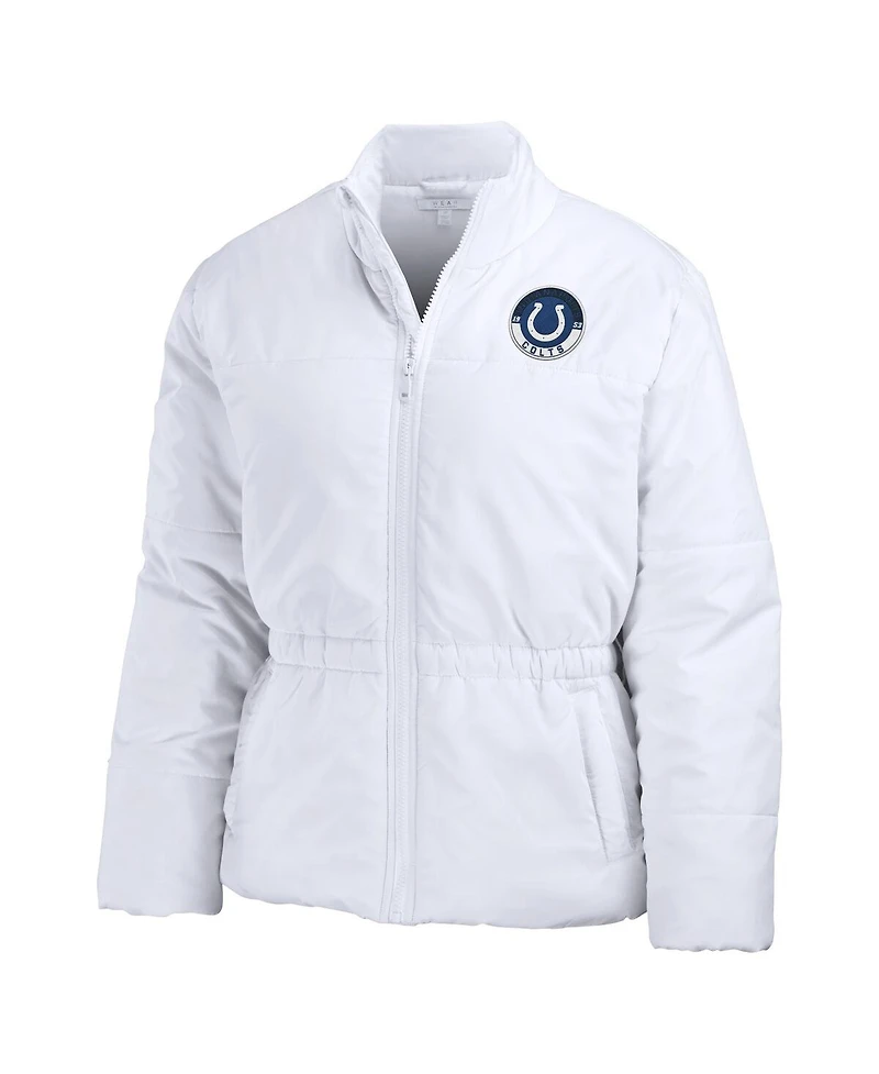 Wear by Erin Andrews Women's White Indianapolis Colts Packaway Full-Zip Puffer Jacket