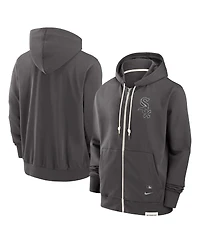 Nike Men's Charcoal Chicago White Sox Authentic Collection Travel Player Performance Full-Zip Hoodie