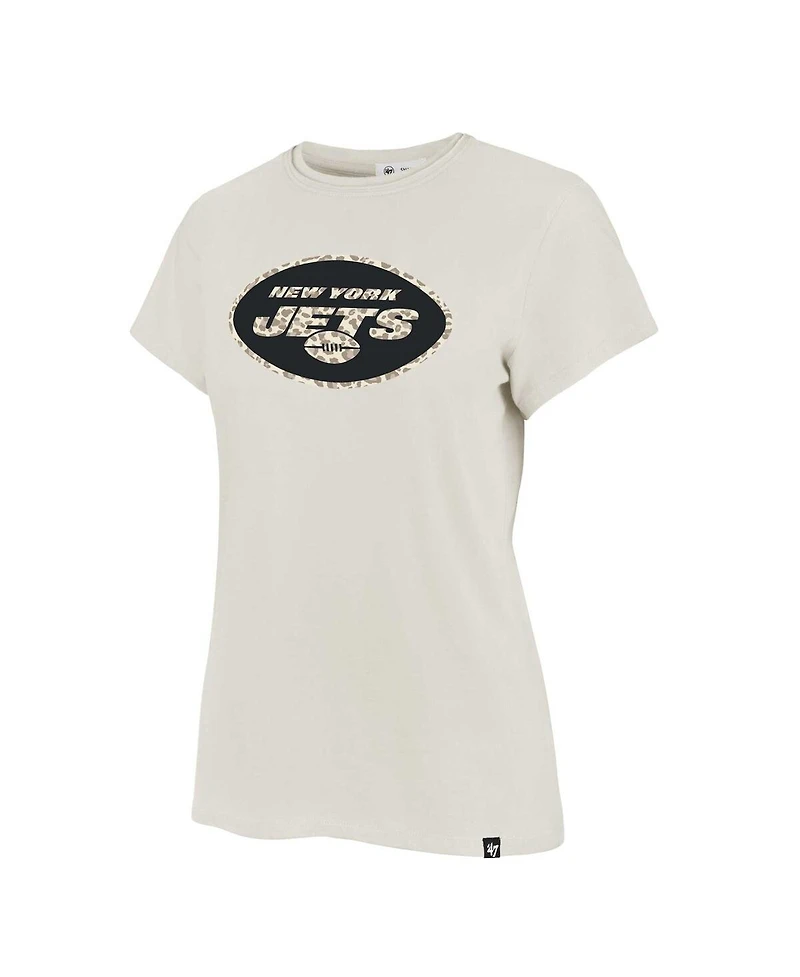 '47 Brand Women's Cream New York Jets Panthera Frankie T-Shirt