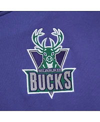 Mitchell & Ness Men's Purple Milwaukee Bucks Team Og 2.0 Vintage Logo Fleece Pullover Hoodie
