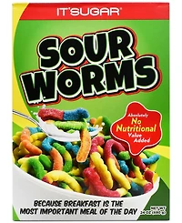 It'Sugar Sour Worms Cereal Gift Box, 24 oz